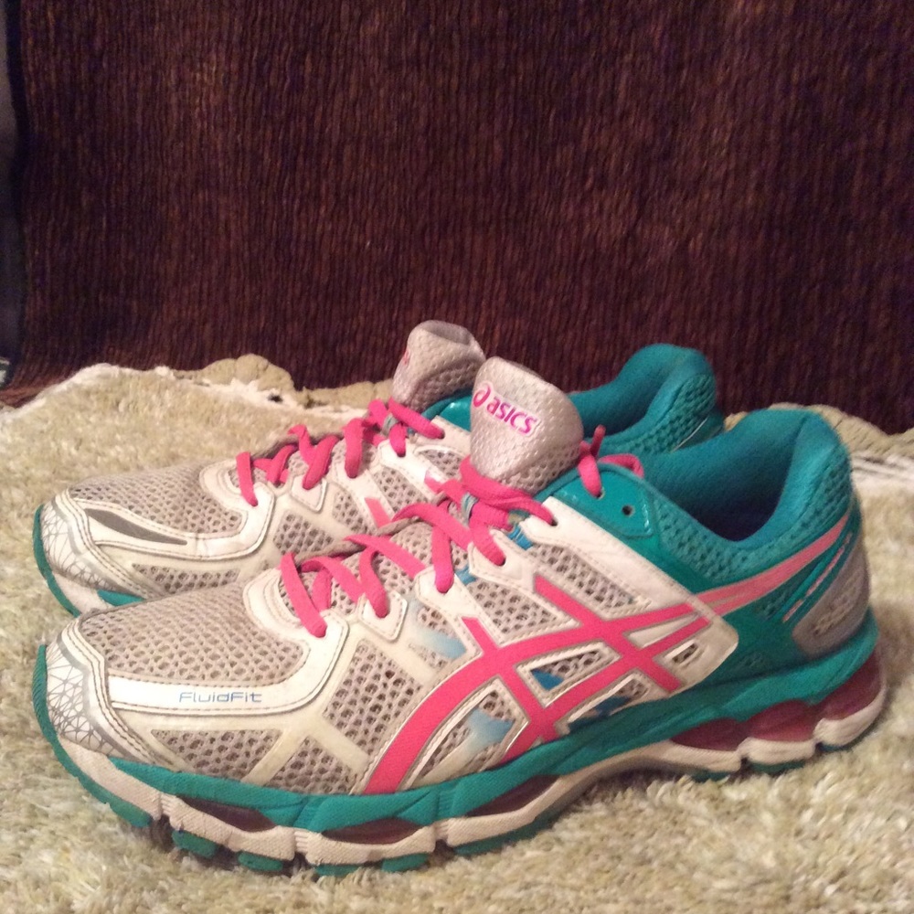 Aasics Women’s Green and Pink Sz 11